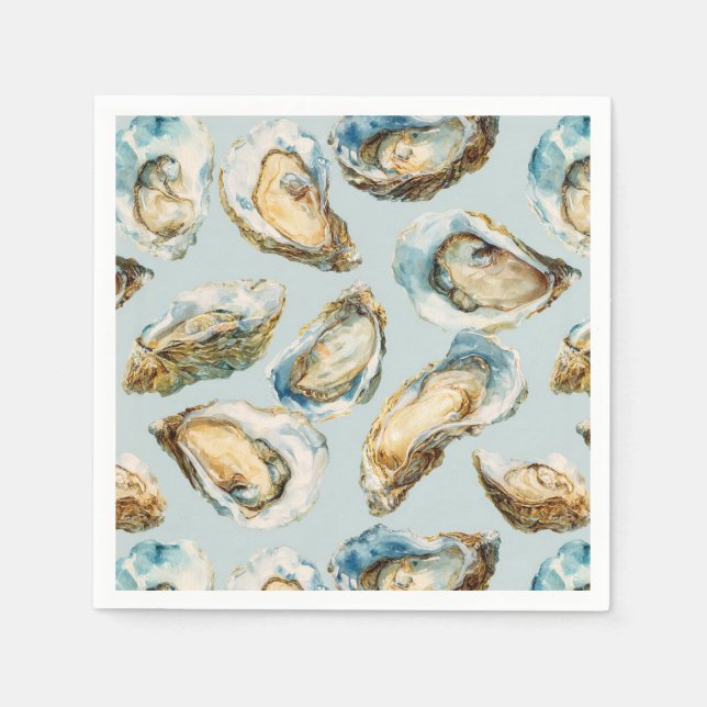 Modern watercolor oysters pattern napkin (Front)