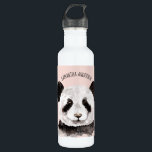Modern Watercolor Panda With Name And Pastel Pink 710 Ml Water Bottle<br><div class="desc">Modern Watercolor Panda With Name And Pastel Pink</div>