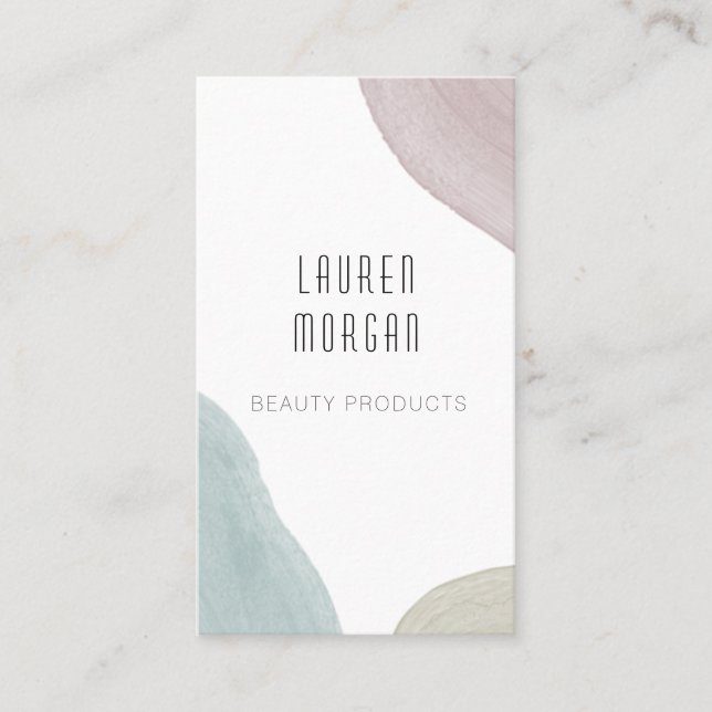 Modern watercolor pastel Business Card (Front)