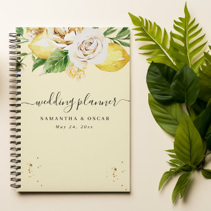 Modern Watercolor Pastel Yellow Lemons & Leaf Planner