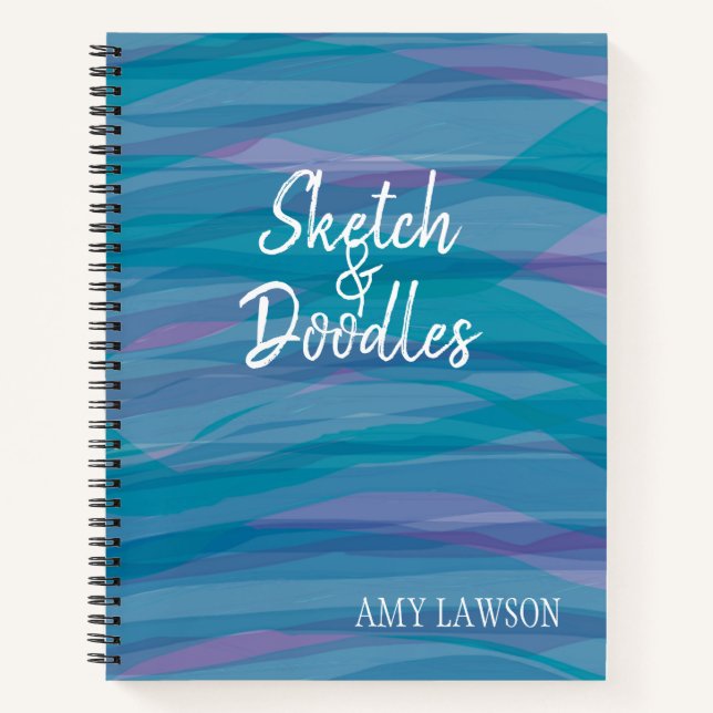 Modern Watercolor Pattern Personalized Notebook (Front)
