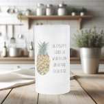 Modern Watercolor Pineapple & Positive Funny Quote Frosted Glass Beer Mug<br><div class="desc">Modern Watercolor Pineapple & Positive Funny Quote</div>