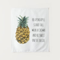 Modern Watercolor Pineapple & Positive Funny Quote