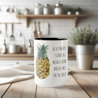 Modern Watercolor Pineapple & Positive Funny Quote