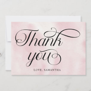 Modern Watercolor Pink  Cloud Nine Baby Shower Thank You Card