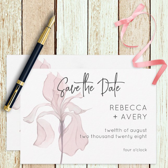 Modern Watercolor Pink Floral Wedding Save The Date (Creator Uploaded)