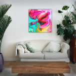 Modern Watercolor Pink Green Art Canvas Canvas Photo Tile<br><div class="desc">Modern Swirl Abstract Pink Green Watercolor Art Canvas Photo Tiles makes a wonderful addition to your home decor. Also makes a nice gift.</div>