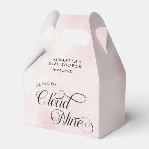 Modern Watercolor Pink she is on Cloud Nine Baby Favor Box