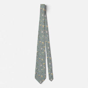 Modern watercolor  pink yellow florals tie