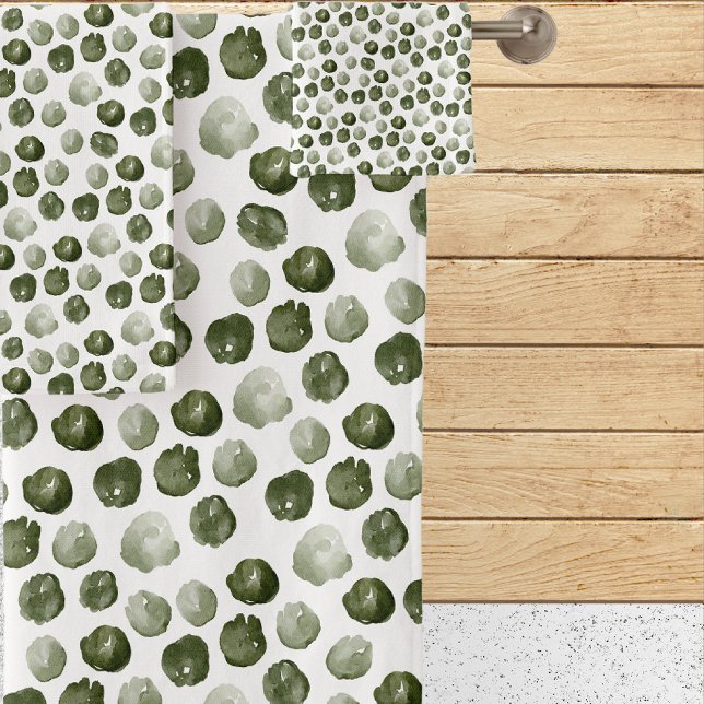 Modern Watercolor Polka Dots Bath Towel Set (Creator Uploaded)