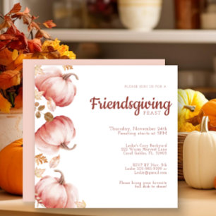 Modern Watercolor Pumpkin Friendsgiving Invite
