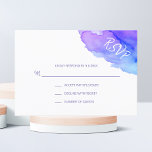Modern Watercolor Purple Blue RSVP Insert Cards<br><div class="desc">Lovely modern watercolor Response RSVP wedding cards. Pastel purple blue turquoise colours.  Perfect for beach destination wedding themes,  Bat / Bar Mitzvah,  Birthday,  Anniversary,  etc... .  Water  / ocean design. Editable cards - easy to add your info or changed text font,  colour and size.</div>