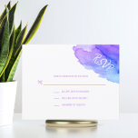 Modern Watercolor Purple Blue RSVP Insert Cards<br><div class="desc">Lovely modern watercolor Response RSVP wedding cards. Pastel purple blue turquoise colours.  Perfect for beach destination wedding themes,  Bat / Bar Mitzvah,  Birthday,  Anniversary,  etc... .  Water  / ocean design. Editable cards - easy to add your info or changed text font,  colour and size.</div>