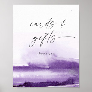 Modern Watercolor   Purple Cards and Gifts Sign