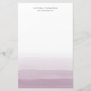 Modern Watercolor Purple Ombre Personalized Stationery