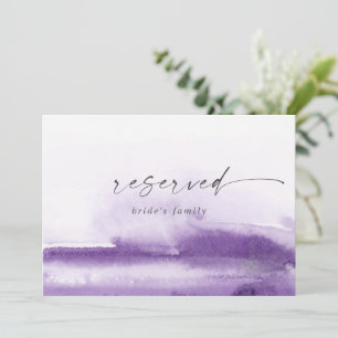 Modern Watercolor   Purple Reserved Sign