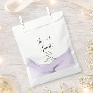 Modern Watercolor Purple Wedding Favour Bag