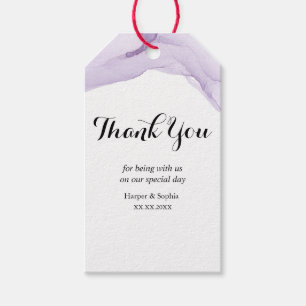 Modern Watercolor Purple Wedding Gift Tag