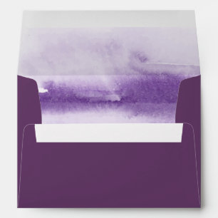 Modern Watercolor   Purple Wedding Invitation Envelope