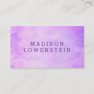 Modern Watercolor Purple Whimsical Business Card