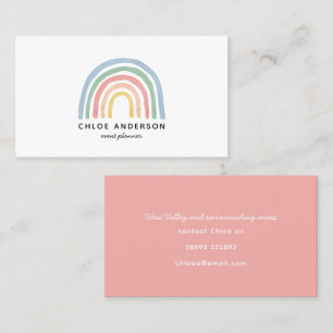 Modern watercolor rainbow cute colourful business card