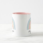 Modern watercolor rainbow girly family gift mug (Center)