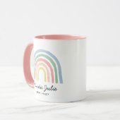 Modern watercolor rainbow girly family gift mug (Front Left)