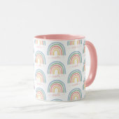 Modern watercolor rainbow pink girly gift  mug (Front Right)