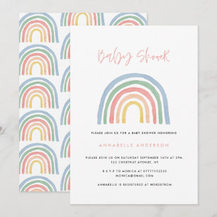 Modern watercolor rainbow stylish baby shower