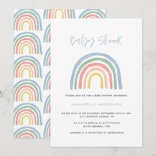 Modern watercolor rainbow stylish baby shower