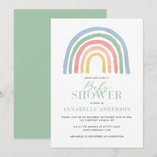 Modern watercolor rainbow stylish baby shower