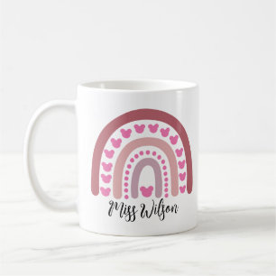 Modern watercolor rainbow teacher coffee mug