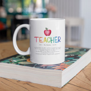 Modern Watercolor Rainbow Teacher Thank You  Coffee Mug