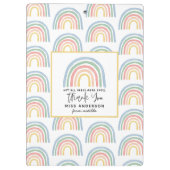 Modern watercolor rainbow teacher thank you cute clipboard (Back)