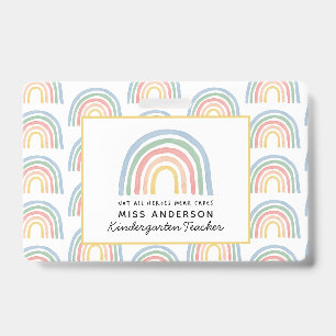 Modern watercolor rainbow teacher thank you gift b badge