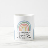 Modern watercolor rainbow teacher thank you gift coffee mug (Center)