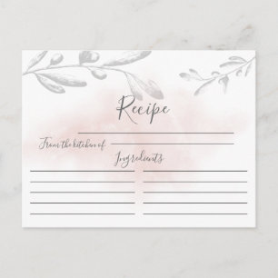 Modern Watercolor Recipe Card
