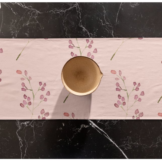 Modern Watercolor Red Flower Pattern Short Table Runner (Creator Uploaded)