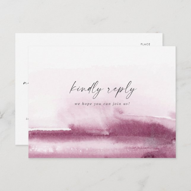 Modern Watercolor | Red Menu Choice RSVP (Front/Back)