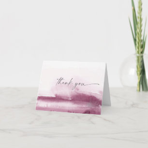 Modern Watercolor   Red Thank You Card