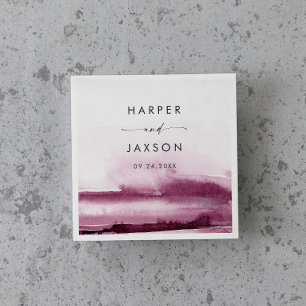Modern Watercolor   Red Wedding Napkins