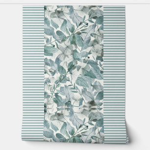 Modern watercolor sage green eucalyptus leaves wallpaper