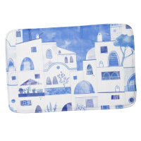 Modern Watercolor Santorini Greek Island