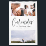 Modern watercolor script multi photo calendar<br><div class="desc">Modern watercolor script multi photo calendar. The perfect family calendar for your self or as a gift.</div>