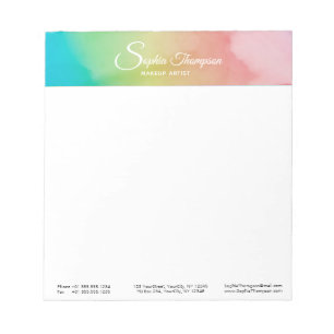 Modern Watercolor Script Rainbow Pastel - Notepad