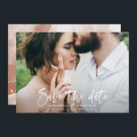 Modern watercolor script typography wedding simple save the date<br><div class="desc">Modern watercolor script typography wedding save the date announcement photo card. Modern on trend rust terracotta design.</div>