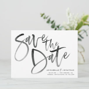 Modern watercolor script typography wedding simple save the date