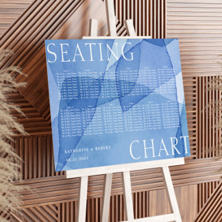 Modern Watercolor Shapes Wedding Seating Chart