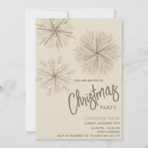 Modern  watercolor snowflake Christmas party Invitation