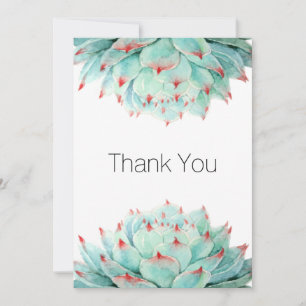Modern Watercolor Succulents Thank You